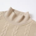 thumbnail image 4 of ZQUUVOU Men's Turtle Neck Jacquard Sweater Long Sleeve Cabled Knit Warm Casual Tops Winter Fashion Pullover Khaki, 4 of 7