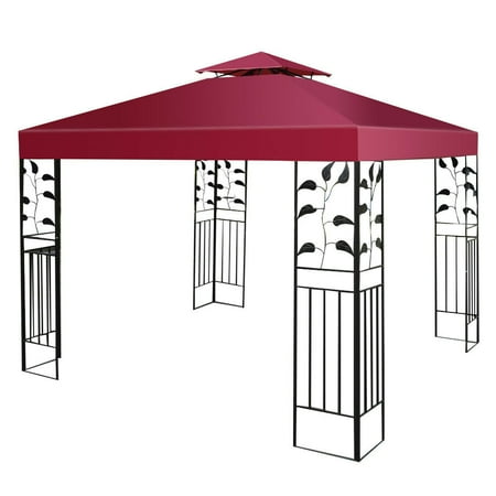 Costway 10' X 10' Gazebo Top Cover Patio Canopy Replacement 2-Tier 3 Color
