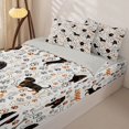 thumbnail image 3 of Homewish Kawaii Dachshund Zipper Queen Comforter Set with Fitted Sheet and 2 Pillowcases,Dog Paws Zipper Bedding Set,Cream,Woof Print Decor,Light Gray Reversible,4pcs, 3 of 8