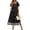 01-Black Boho, variant on Dresses for Women Summer Midi Womens Solid Black Cotton Dresses Short Sleeve Scoop Neck Loose Fit Sun Dresses with Pocket XL 14W 16W