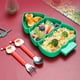 thumbnail image 4 of ColoMX Vajilla de fiesta en forma de árbol de Navidad Plato dividido para bebé con tenedor y cuchara Bandeja de frutas navideñas Plato seccionado de plástico para niños Verde, 4 of 7