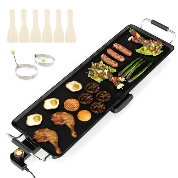 Costway 27" Large Electric Griddle with with 4-Level Thermostat Control and Removable Drip Tray
