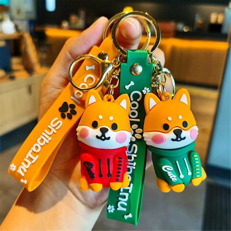 Cute Corgi Keychain Puppy Dog Keyring Car Key Holder Bag Charm
