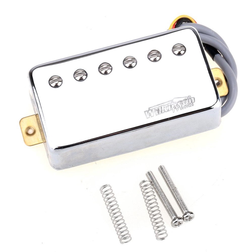 Wilkinson Classic Tone Ceramic PAF Style Humbucker Pickups for Les Paul Style Electric Guitar Chrome Chrome Full Set