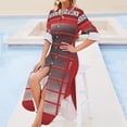 thumbnail image 4 of London Red Phone Booth Box Long Sleeved Shirt Dress dresses women summer luxury woman evening dress, 4 of 6