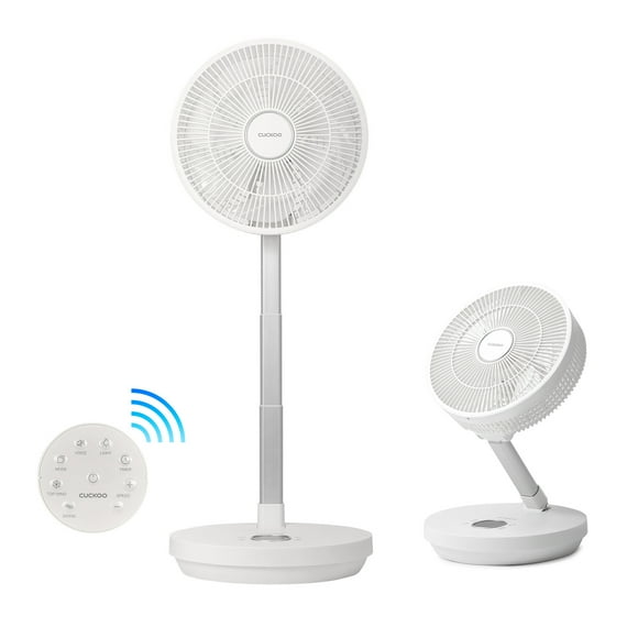 CUCKOO CF-ECL1010WH Circulateur d'Air Pliable Portable Sans Fil avec Moteur BLDC, 4 Modes de Vent et 12 Vitesses, 4,850mAh, jusqu'à 30 Heures d'Autonomie (Blanc)