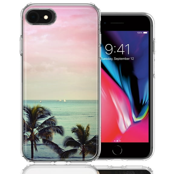 MUNDAZE For Apple iPhone 7/8/SE Vacation Dreaming Design Double Layer Phone Case Cover