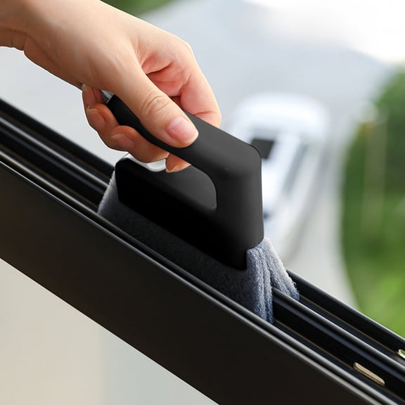 Window Track Brush | Detachable Two-in-One Door & Window Cleaning Brush • Blinds & Kitchen Range Hood Crevice Brush • White Plastic • 13.5x10cm Ergonomic Non-Slip Handle • Efficient Dirt Removal •