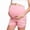 Pink, variant on Women Maternity Shorts Solid Color For Stretch Comfy Pregnancy Wear With Belly Support Panel Comfort Pregnant Striped Shorts