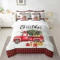 thumbnail image 2 of jejeloiu Merry Christmas Tree Twin Bedding Sets 7-Piece,Red Xmas Truck Bedding Comforter Set,Red Geometric Plaid Sheet Sets For Children,Super Cozy Room Decor, 2 of 8