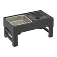 thumbnail image 2 of Tazón de Comida para Gatitos, Plato de Alimentación para Perros Grandes, Medianos Y Pequeños, Uso Doméstico Al Aire Libre Tazón comedero negro Sunnimix Cuencos dobles para perros, 2 of 8