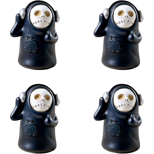 Figuras de fantasmas de Halloween para decoración de interiores, bonitas y adecuadas para decoración del hogar, fiestas de Halloween, decoración de escritorio (4, fantasma de hip hop)