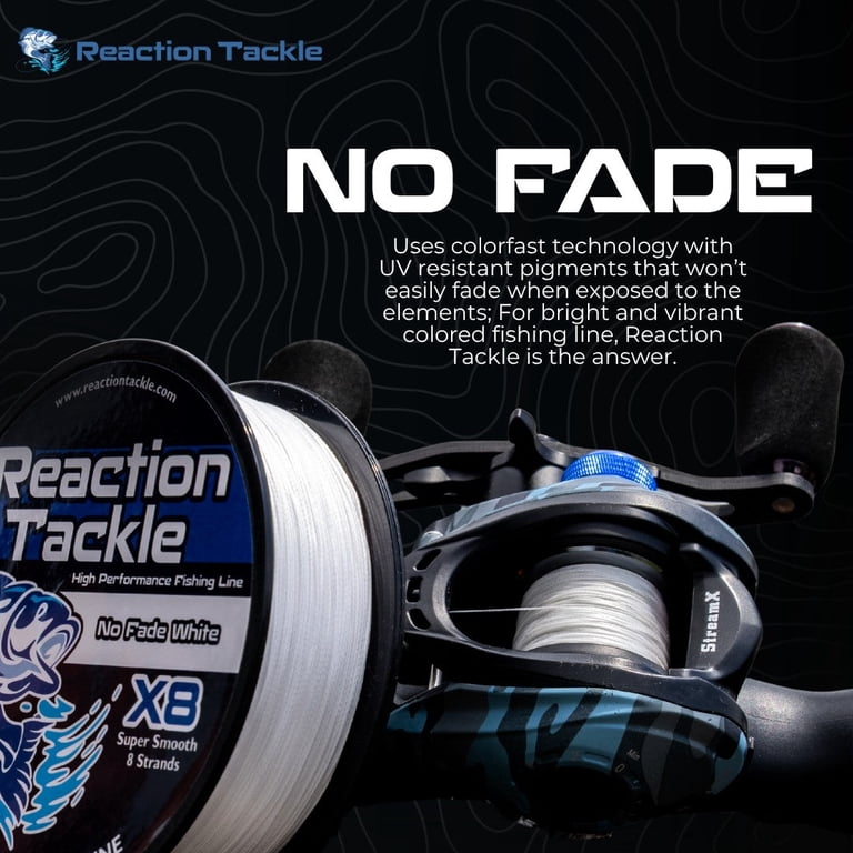 Reaction Tackle X8 8-Strand Braided Fishing Line  Super Strong  Abrasion-Resistant PE Braid  Long Cast, Zero Stretch  Freshwater &  Saltwater - USA ...