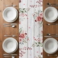 thumbnail image 6 of Pink Valentine's Day Table Runner - 72 Inch Long, Kitchen Dining Table Runner Dresser Scarves, Spring Floral Wooden Love Heart Farmhouse Decor for Coffee Tables Wedding Party Banquet, 6 of 8