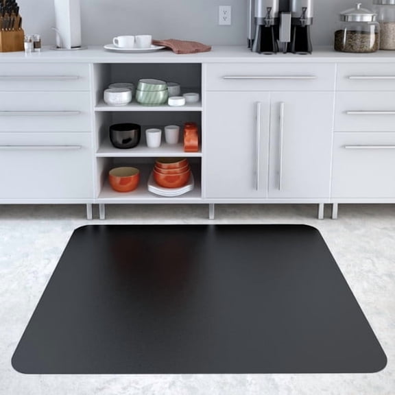 Deflecto CM21242BLKCOM EconoMat Textured Non-Studded Rectangle Chair Mat, Black - 45 x 53 in.