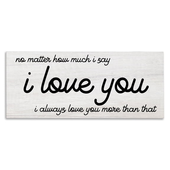 Stupell Industries Shabby Chic I Love You More Romantic Canvas Art, 40 x 17, by Lil' Rue