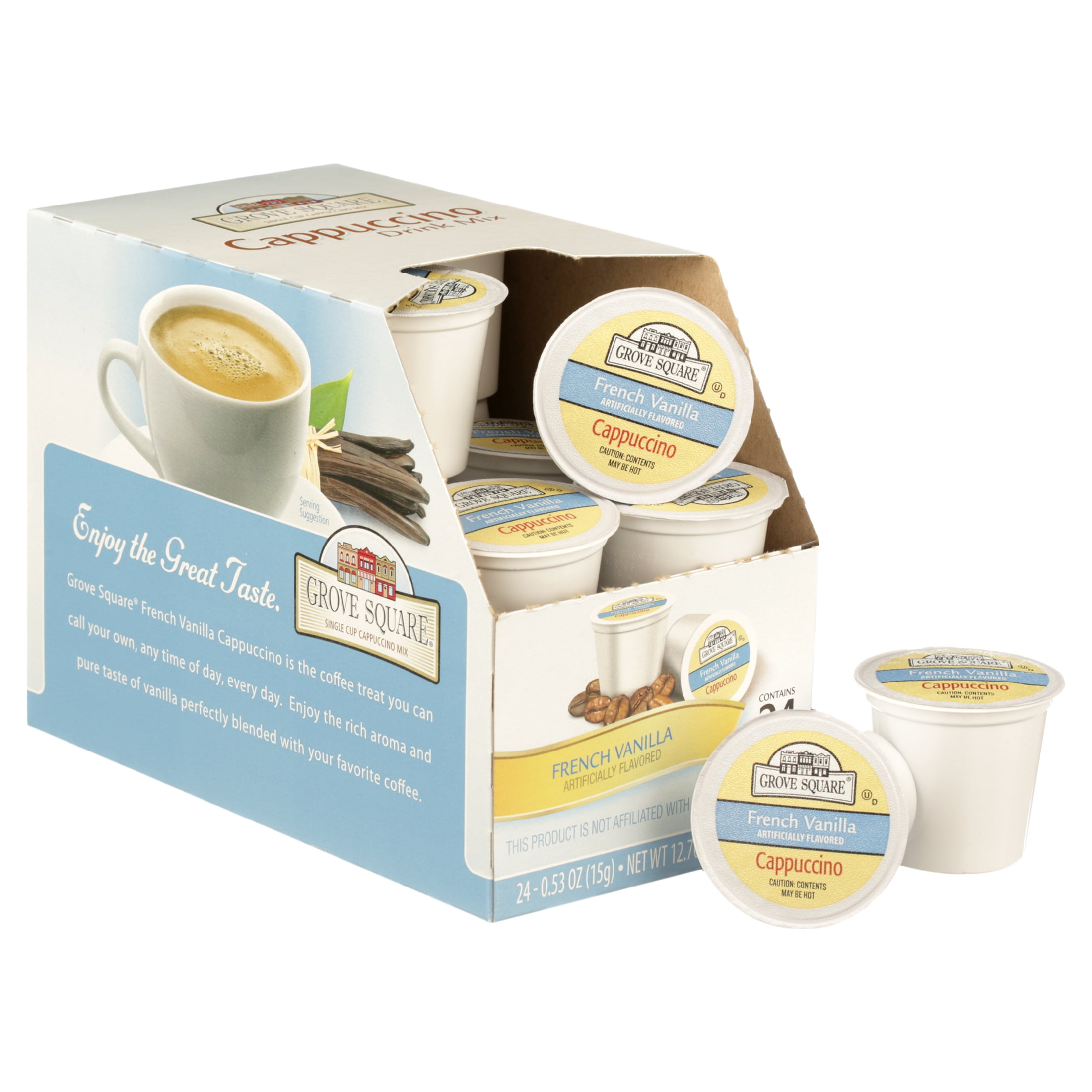 Grove Square French Vanilla Cappuccino K Cup Coffee Pods 24 Count for Keurig Brewers Walmart