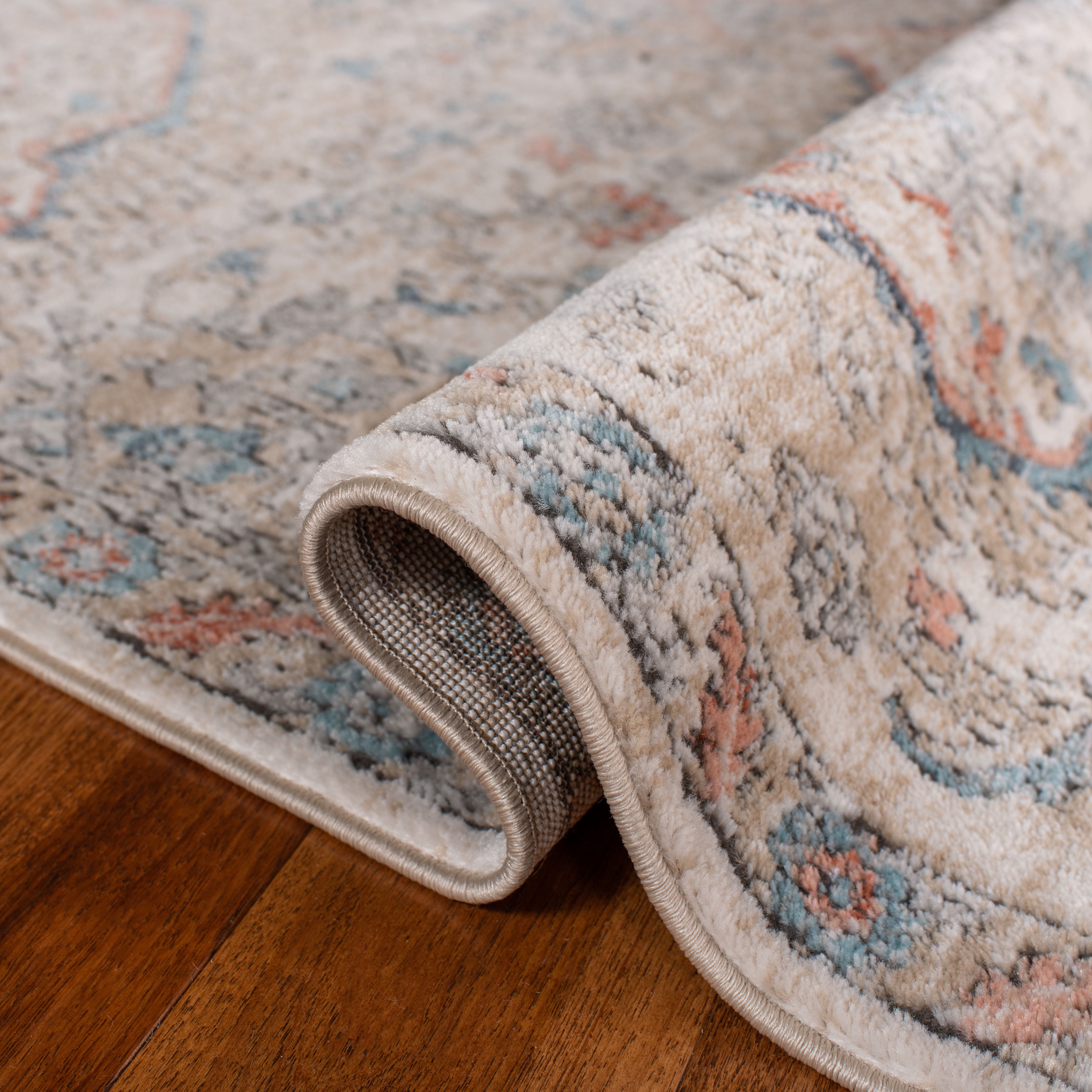 SAFAVIEH Oregon Seachlann Floral Bordered Area Rug, 4' x 6', Grey/Blue