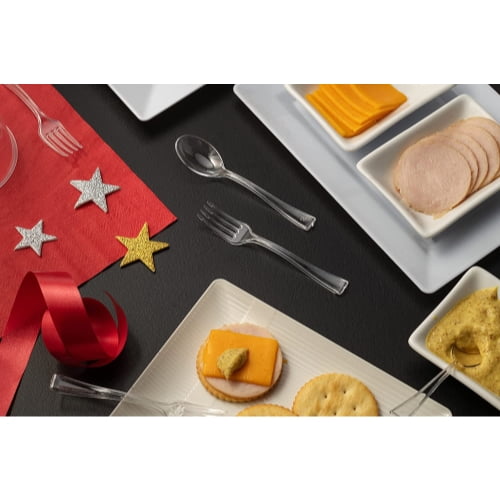 Crown Display Clear Mini Plastic Spoons For Tasting Spoons 100 Count