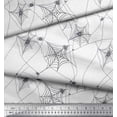 thumbnail image 2 of Soimoi White polyester Crepe Fabric Web & Spider Insects Print Sewing Fabric Yard 52 Inch Wide, 2 of 3