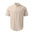 thumbnail image 2 of DYMADE Men Office Work Short Sleeve Casual Button Shirts, 2 of 4