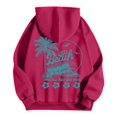 thumbnail image 4 of Women's Oversized Hoodie Sweatshirt Life's a Beach Graphic Print Cozy Pullover with Kangaroo Pocket Pink, 4 of 5