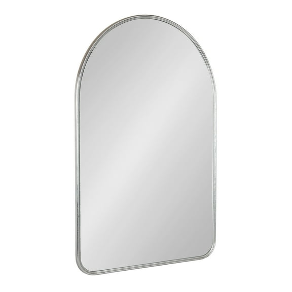 Kate and Laurel Caskill Modern Glam Arched Wall Mirror, 24 x 36, Silver, Decorative Framed Mirror for Wall Display with Slim Frame and Modern Arch Shape