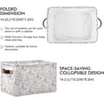 thumbnail image 2 of GZHJMY Purple Floral Pattern Foldable Canvas Storage Bin, Sturdy Fabric Storage Basket with Handles, Storage Cube Box for Organizing Shelf Nursery Toy Closet 2PCS#255, 2 of 7