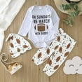 thumbnail image 2 of Baby Clothes Boy Girl Fall/Winter Graphic Long Sleeve Elastic Waist 6 9 12 18 24 Months Everyday Outfit Set 2Pcs, 2 of 7