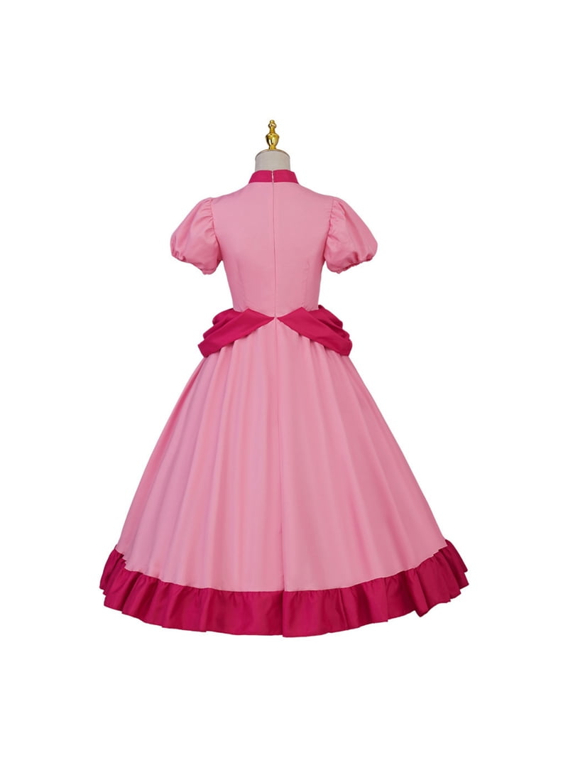 open lace back dress Super Mario Princess Peach Elevated Adult Costume