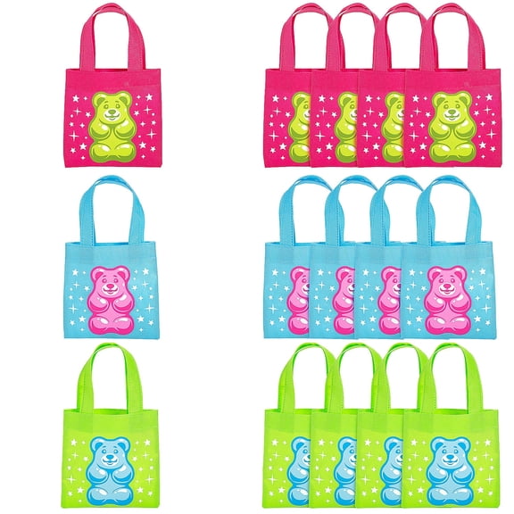 Fun Express 6" x 6" Mini Candy Critters Nonwoven Tote Bags - 12 Piece
