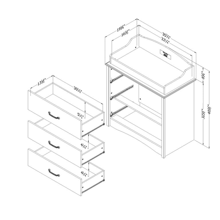 coastal beach changing table dresser 4 Drawer Dresser main image 1