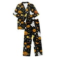 thumbnail image 5 of Pajamas For Women Set Halloween Pumpkprint Short Sleeve Shirts Long Pants Costume Sleepwear Loungewear Nightwear Nightclothes Homewear, 5 of 5
