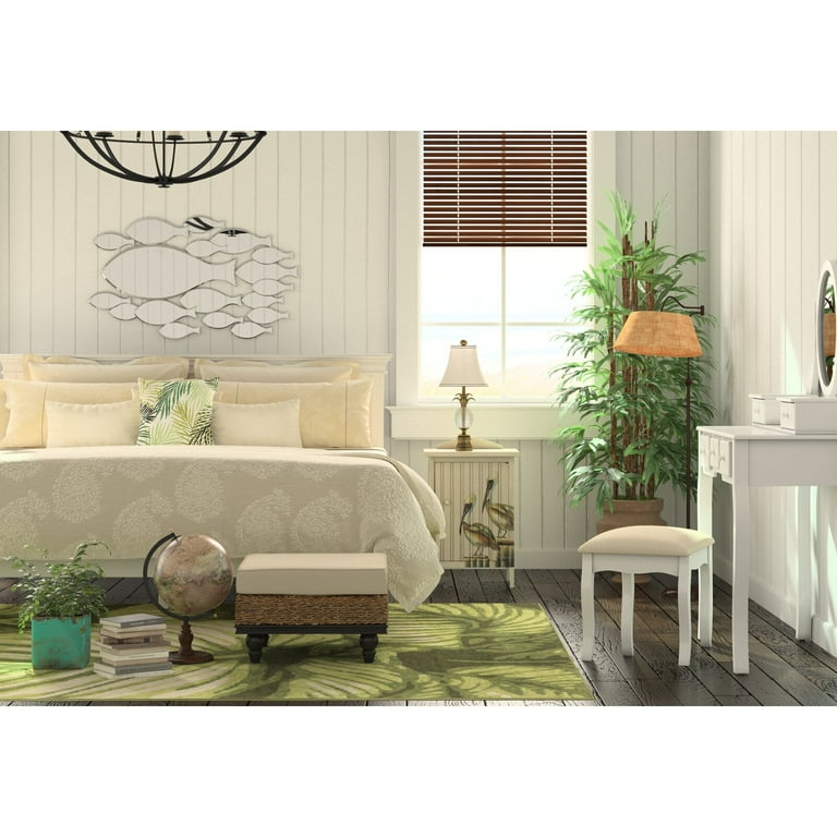Zeke Wood Makeup Vanity Set with Mirror Knee Space 23 H x 27 W x 11 D Primary Material Solid Manufactured Wood