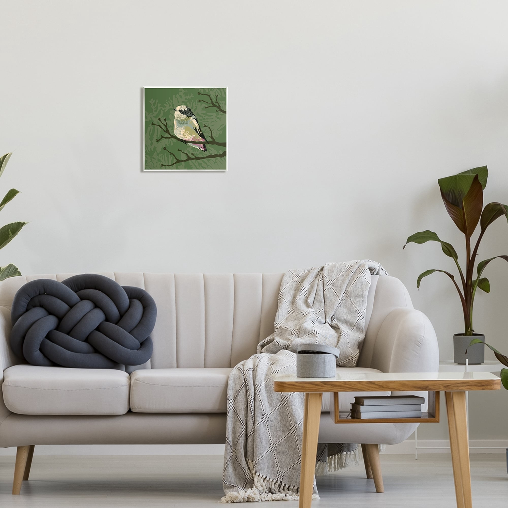 Stupell Industries Bird Perched on Tree Branch Wildlife Animal Portrait Graphic Art Unframed Art Print Wall Art, Design by Verbrugge Watercolor