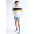 thumbnail image 3 of Ragstock Mustard & Navy Chest Stripe Long Sleeve T-Shirt, 3 of 4