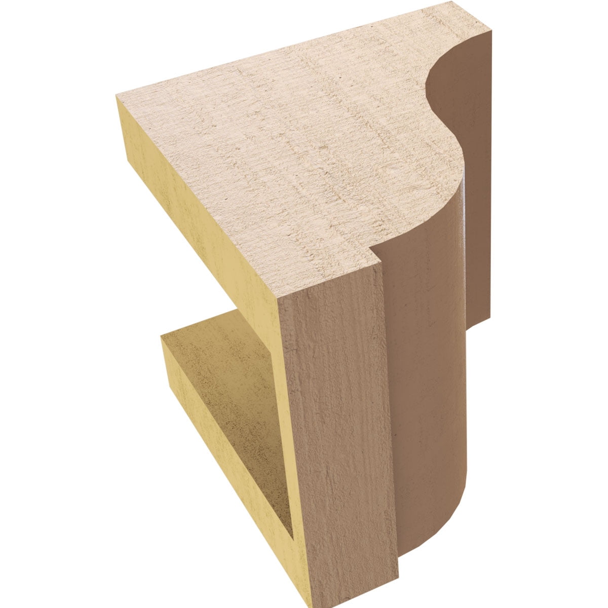 5"W x 5"D x 5"H Wide Van Buren Rough Cedar Woodgrain TimberThane Corbel, Primed Tan