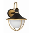 thumbnail image 4 of Crystorama Atlas 1 Light Matte Black and Textured Gold Outdoor Sconce - 13.5"W x 18.75"H x 14.5"D, 4 of 13
