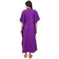 thumbnail image 4 of Bimba Cotton Kaftan Printed Nursing Gown Front & Side Buttons Maxi Caftan, 4 of 7
