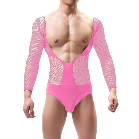 

Lingerie for women valentines day gifts naughty womens lingerie push up corset Men s Mesh Men s Big V-neck Open Mesh Dance Long Sleeve Net Socks Top