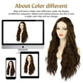 thumbnail image 7 of MORICA Brown Wigs for Women Long Wavy Brown Wig Natural Wave Dark Brown Wig Middle Part Hair Replacement Wigs Cosplay Brown Wig Daily Party Wigs, 7 of 7