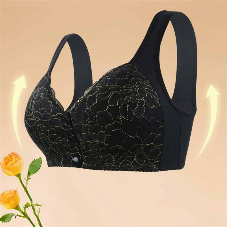 Joau Front Closure Wire Free Bras for Women, Plus Size Comfort Seamless Bra  Full-Coverage Wireless Push Up Brassiere Lightly Lined Breathable