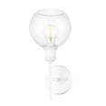 thumbnail image 2 of Golden Lighting Axel 1-Light Wall Sconce Matte White Clear Glass Globe, 2 of 13