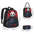 thumbnail image 2 of Disketp Red Black Eastern Panda Warrior Mochila Estampada de Gran Capacidad con Lonchera y Estuche, Set de 3 Piezas para Estudiantes, 2 of 7
