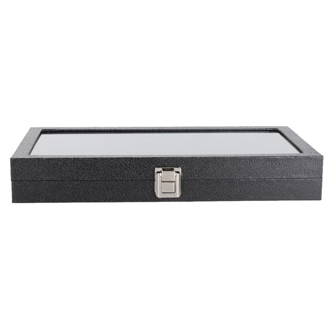 Caja expositora de anillos de 72 posiciones, bandeja para anillos de dedo, caja de almacenamiento de joyería con cubierta
