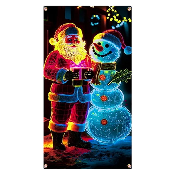 Banner de la Cubierta de la Puerta de Poliéster de las Decoraciones Del Árbol de Navidad Al Aire Libre 90 * 180cm
