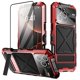 thumbnail image 1 of For iPhone 16 Pro Max Case Silicone Metal Kickstand Anti Drop Three-Layer Protection Cover - Black, 1 of 5