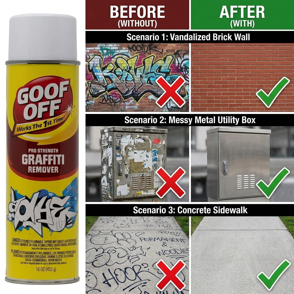 Goof Off Graffiti Remover Aerosol Can, 16 oz, Spray Paint and
