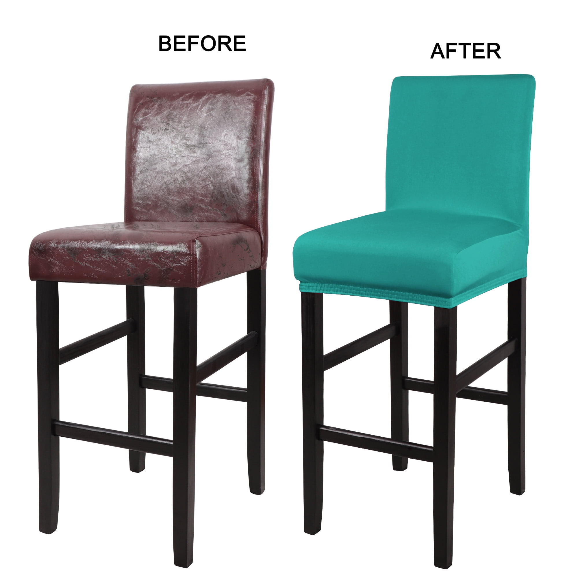 Unique Bargains Bar Stool Covers Counter Height Side Chair Slipcover Turquoise 2