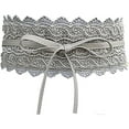 thumbnail image 2 of Fashion Belts for Women Womens Faux Leather Belt Fashion Obi Style Lace Bow Tie Wide Wrap Waist Belt,Gray Women's Accessories Belt, 2 of 4